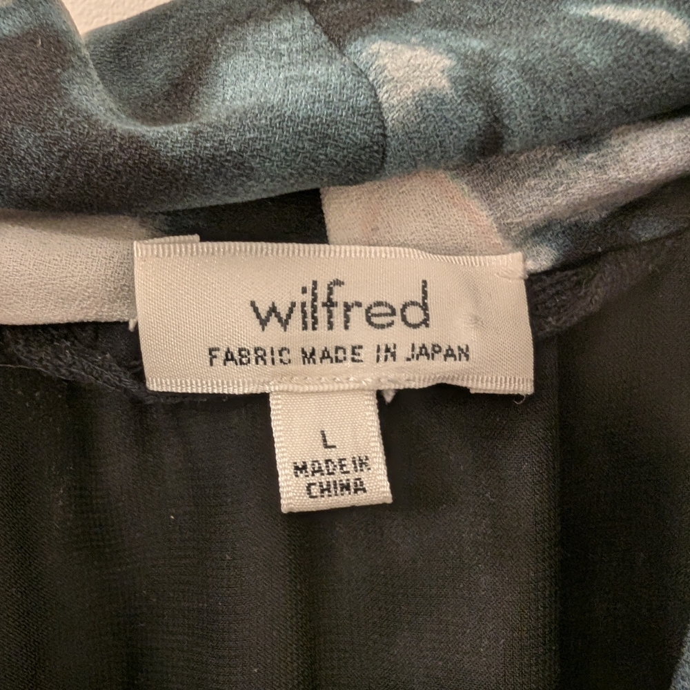 Wilfred Aritzia Black and Gray Floral Wrap Dress Large - Picture 4 of 6